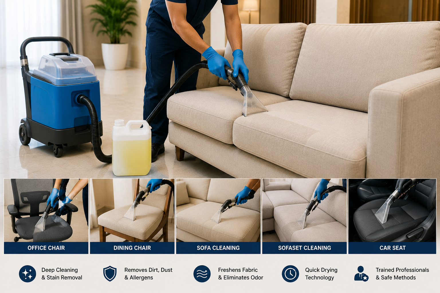Upholstery Cleaning Chair & Sofaset