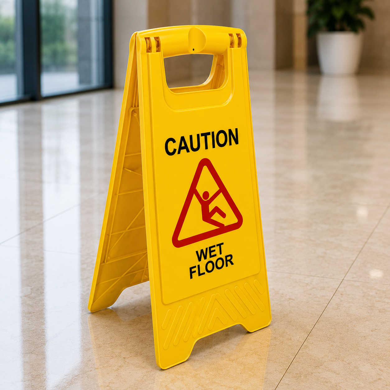 Yellow Caution Wet Floor Board